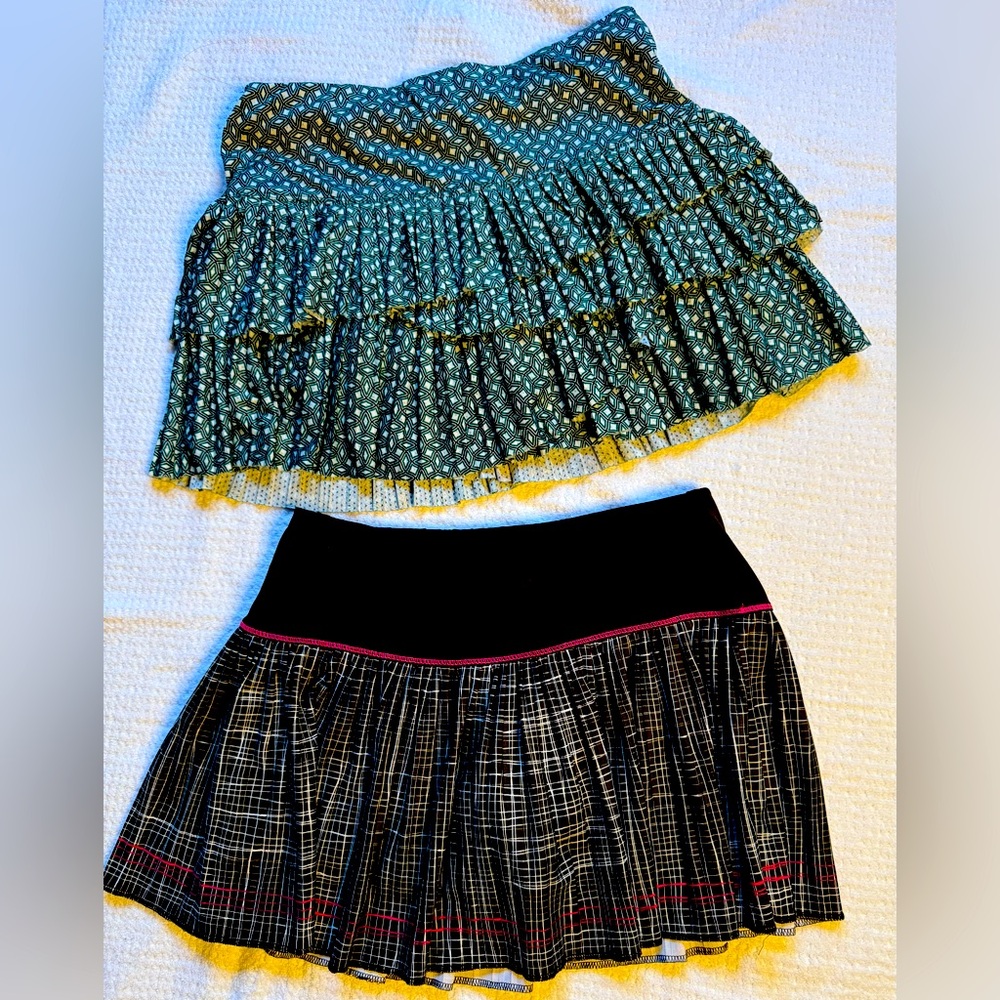 Lucky in Love Mini Skirt Set - Black and Green -Anime, teen, college